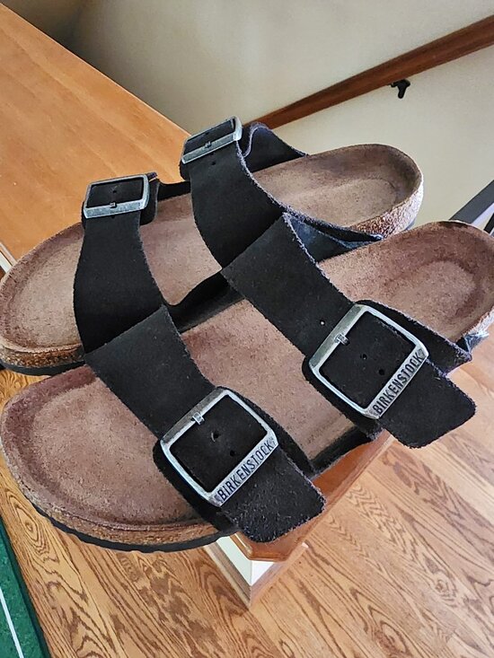 Birkenstock Other - Birkenstock Men's Dark Taupe Suede Sandals Size 41